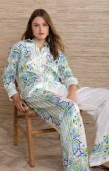 Dot Charmeuse Top, Color_Blue