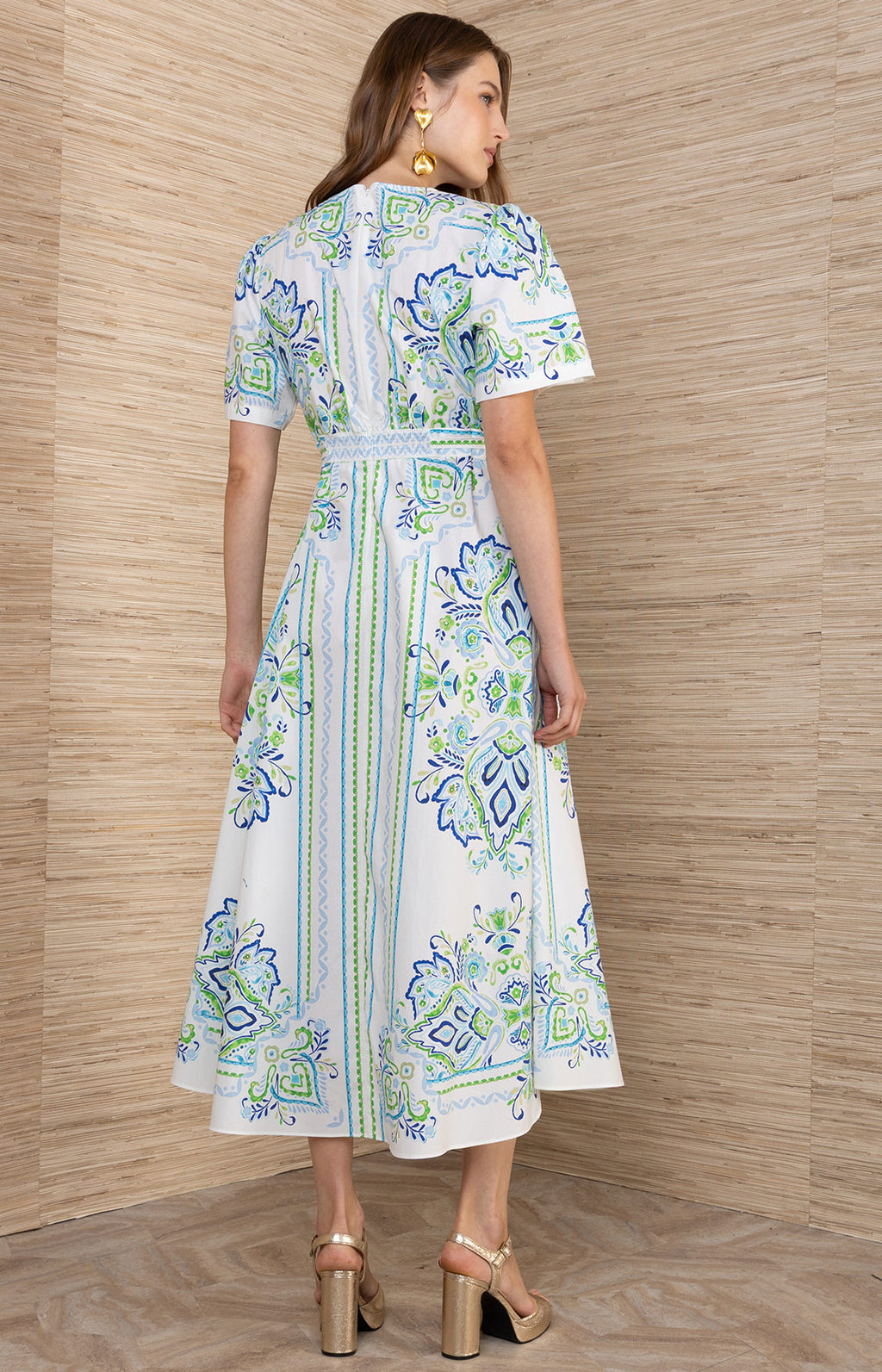 Mona Poplin Midi Dress Blue / XS