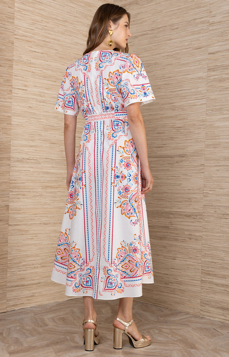 poplin midi dress Mona Blue / XS COLOR:FOREST Fall 2018 RTW Brock calf length wedding dress on a budget