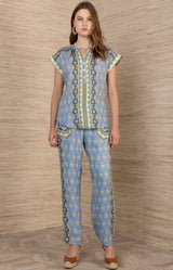 Nelly Linen Top, Color_Blue 