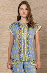 Nelly Linen Top, Color_Blue 