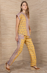 Nelly Linen Top, Color_Yellow