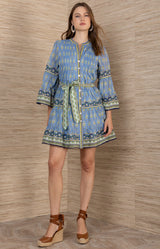 Idalia Pintuck Dress, Color_Blue 