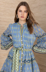 Idalia Pintuck Dress, Color_Blue 
