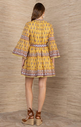 Idalia Pintuck Dress, Color_Yellow