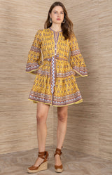 Idalia Pintuck Dress, Color_Yellow