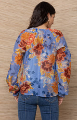 Kenia Voile Top, Color-Blue 