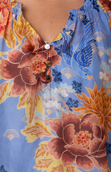 Kenia Voile Top, Color-Blue 