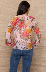 Kenia Voile Top, Color-Pink 