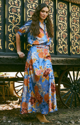 Nella Charmeuse Skirt, Color_Blue 