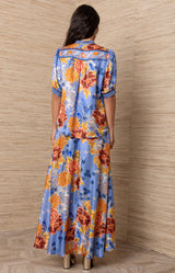 Scottie Silk Top, Color-Blue 