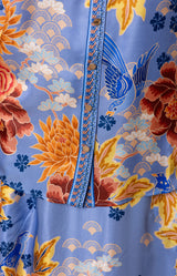 Scottie Silk Top, Color-Blue 