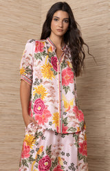 Scottie Silk Top, Color-Pink
