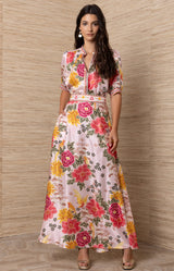 Nella Charmeuse Skirt , Color-Pink