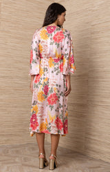 Aoife Charmeuse Midi Dress, Color-Pink