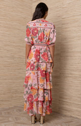 Wisteria Chiffon Dress, Color-Pink