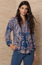 Berta Jersey Top, Color_Navy