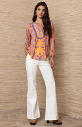 Berta Jersey Top, Color_Orange