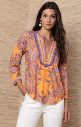 Berta Jersey Top, Color_Orange