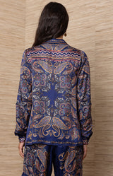 Audyn Charmeuse Top, Color_Navy