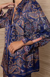 Audyn Charmeuse Top, Color_Navy