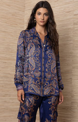 Audyn Charmeuse Top, Color_Navy