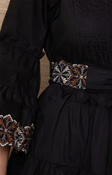 Orion Cotton Short Dress, Color_Black 