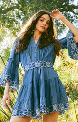 Orion Tencel Short  Dress, Color_Blue 