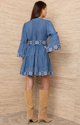 Orion Tencel Short  Dress, Color_Blue 