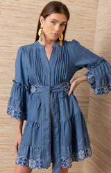Orion Tencel Short  Dress, Color_Blue 