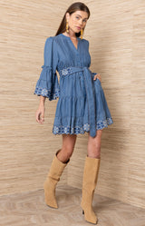 Orion Tencel Short  Dress, Color_Blue 