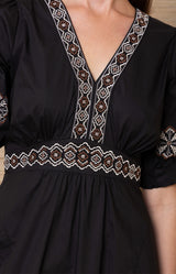 Este Cotton  Midi Dress, Color_Black 