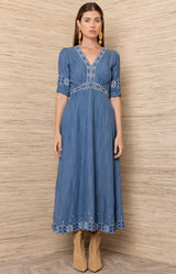 Este Chambray Dress, Color_Blue
