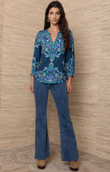 Emiliana Jersey Top, Color_Navy