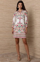 Aithne Jersey  Short Dress, Color_Ivory
