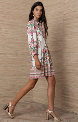 Aithne Jersey  Short Dress, Color_Ivory