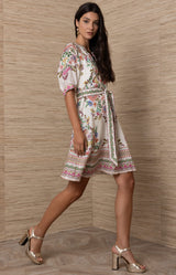 Sage Linen Short Dress, Color_Ivory 