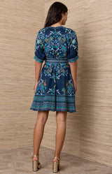 Sage Linen Short Dress, Color_Navy