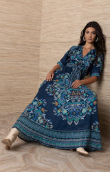 Sage Long Maxi Dress, color_Navy