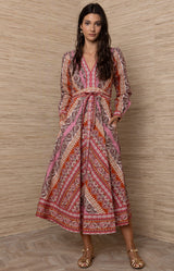 Arely Midi Dress, Color_Orange 