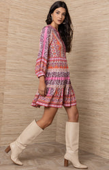 Brona Jersey Short Dress, Color_Orange