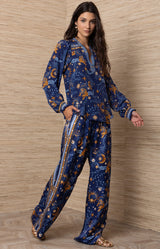 Dawn Silk Top, Color_Navy