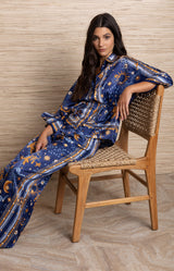 Therese Charmeuse Silk Top, Color_Navy