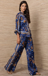 Therese Charmeuse Silk Top, Color_Navy