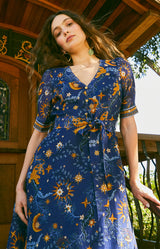 Indiana Organza Maxi Dress, Color_Navy