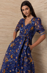 Indiana Organza Maxi Dress, Color_Navy
