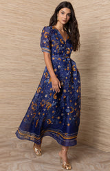 Indiana Organza Maxi Dress, Color_Navy
