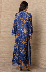 Rowena Silk Maxi Dress, Color_Navy
