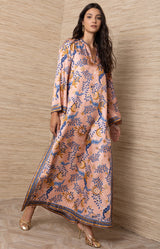 Rowena Silk Maxi Dress, Color_Pink
