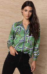 Wilhelmina Silk Top_Color_Green 
